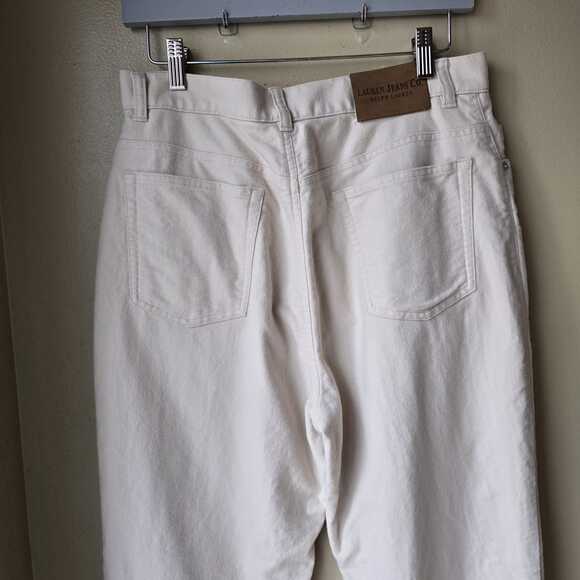 Lauren Ralph Lauren Cream Straight Leg Pants Size 12 High Rise Vintage 90s - Picture 6 of 8